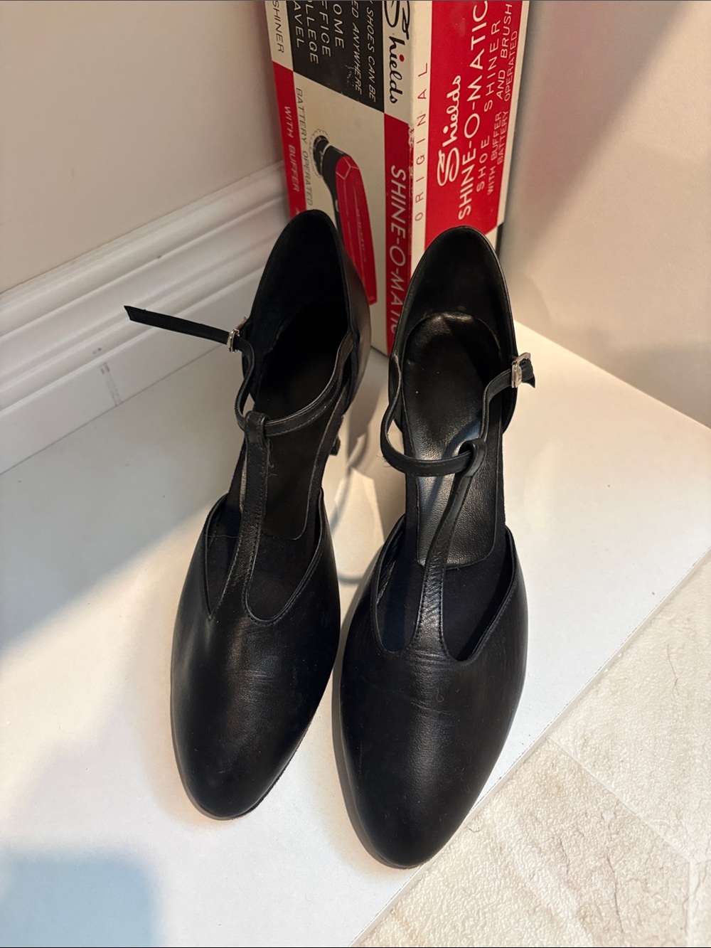 Vintage Classic Black T-Strap Women's Heels